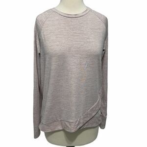 Copper Fit Long Sleeve Crew Neck Tee Shirt Pullover T-Shirt Heather Purple Large